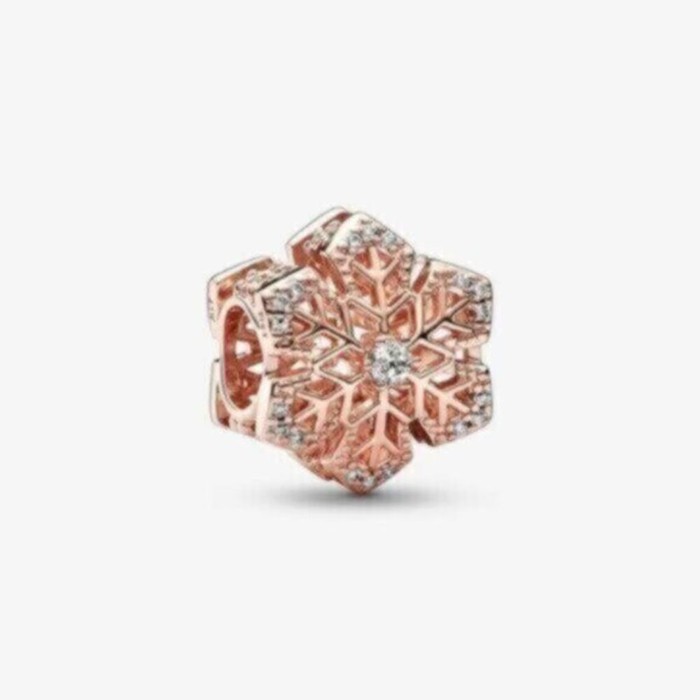 Pandora Rose Gold Snowflake Charm with Clear Stones